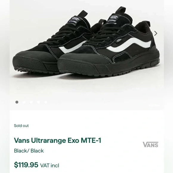 Vans UltraRange EXO MTE-1 Mountain Edition Black White All weather Sneakers M8 - Picture 14 of 14